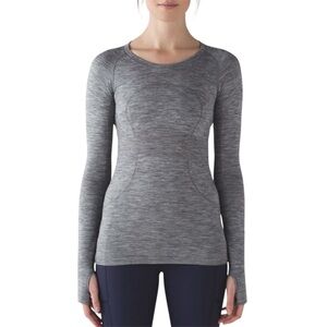Lululemon Swiftly Tech Long Sleeve Crew Shirt 6 Hip Length Heathered Slate